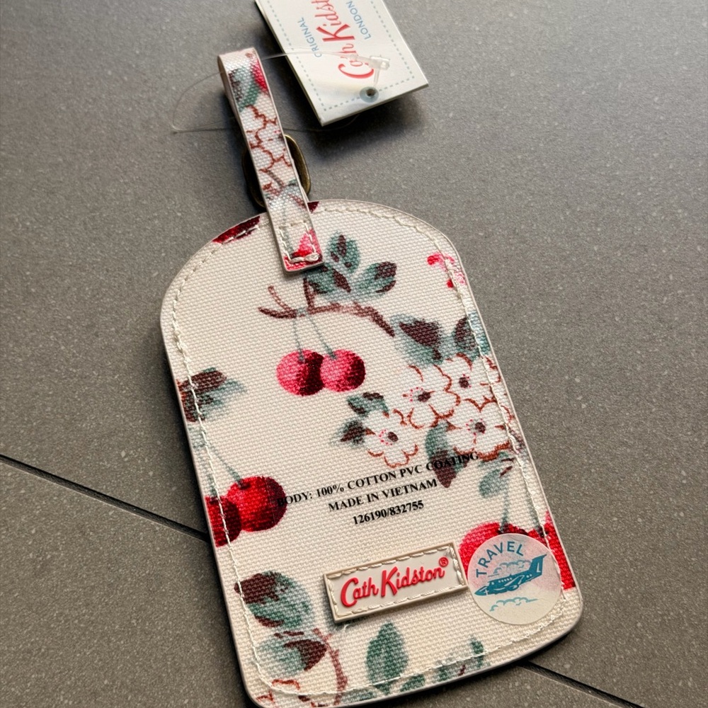 Cath Kidston Cherry Floral Luggage Tag NWT